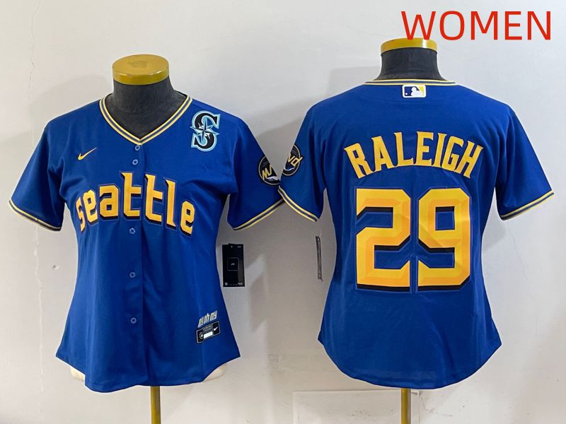 Women 2025 Seattle Mariners #29 Raleigh Blue City Edition Nike MLB Jersey style 9